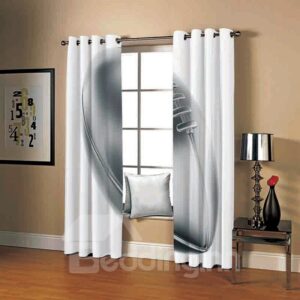 Modern Style White Sports Rugby Printed Blackout 3D Curtain