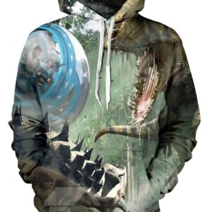 Jurassic World Dinosaur Printed 3D Print Graphic Sweatshirts Long Sleeve Cotton Pullover Hoodies with Pocket