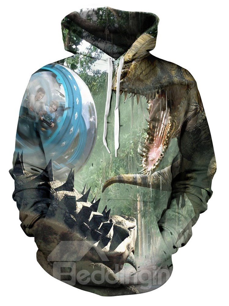 Jurassic World Dinosaur Printed 3D Print Graphic Sweatshirts Long Sleeve Cotton Pullover Hoodies with Pocket - Image 6