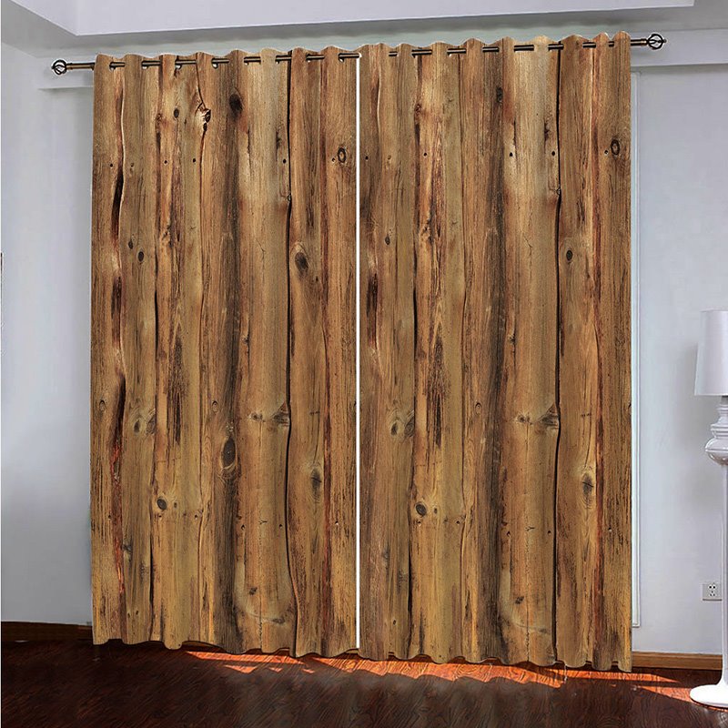 3D Printed Rustic Country Barn Wood Door Vintage Rustic Theme Blackout Curtain - Image 5