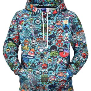 Fashion and Cool Graffiti Art 3D Digital Print Pullover Hoodie Hooded Sweatshirt