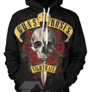 Guns and Roses Theme Skull Printed Casual Long Sleeve Hoodies