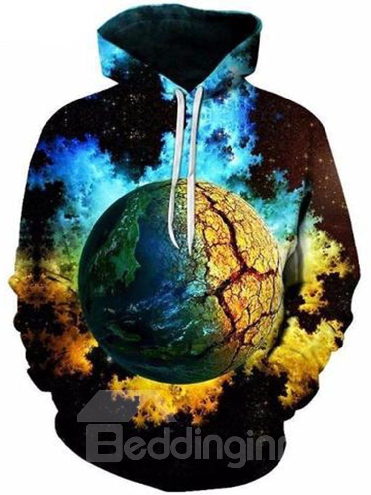 Fashion and Soft Realistic 3D Printed Casual Pullover Hooded Sweatshirt with Pockets