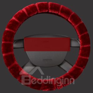 Simple Style Suede Material Environmentally Friendly And Odorless Soft Fluff Thermal Winter Universal Steering Wheel Covers Anti-skid Wear-resistant Dirt-resistant Durable And Breathable Not Hurt Hands