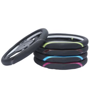 Simple Style PU Leather Universal Steering Wheel Cover Anti-slip Protector Fit 38CM/15INCH Available In A Variety Of Colors