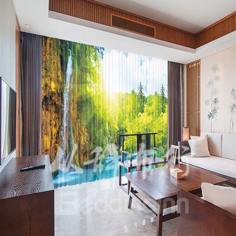 3D High Quality Classic Landscape Style Chiffon Sheer Curtain for Living Room and Bedroom - Image 4