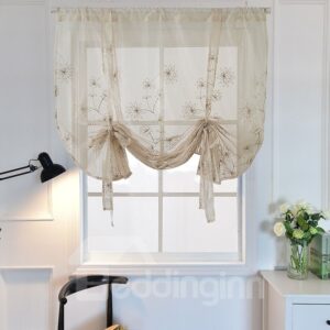 Romantic Modern Decor Floral Embroidery Voile Transparent Roman Shades