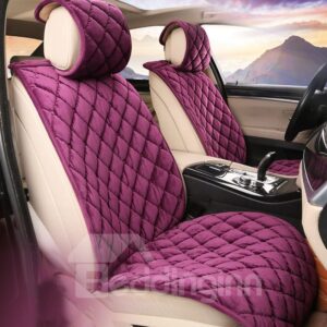 2 Front Seat Covers High Quality Short Plush Material Spring Autumn Winter Universal Fit Seat Covers