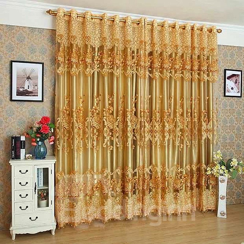 Luxury Golden Custom Black Out Curtains 2 Panel Set 84 Inches Wide and 84 Inches Long Thick Silky Soft Touch Polyester Never Fading Cracking Peeling or Flaking - Image 4