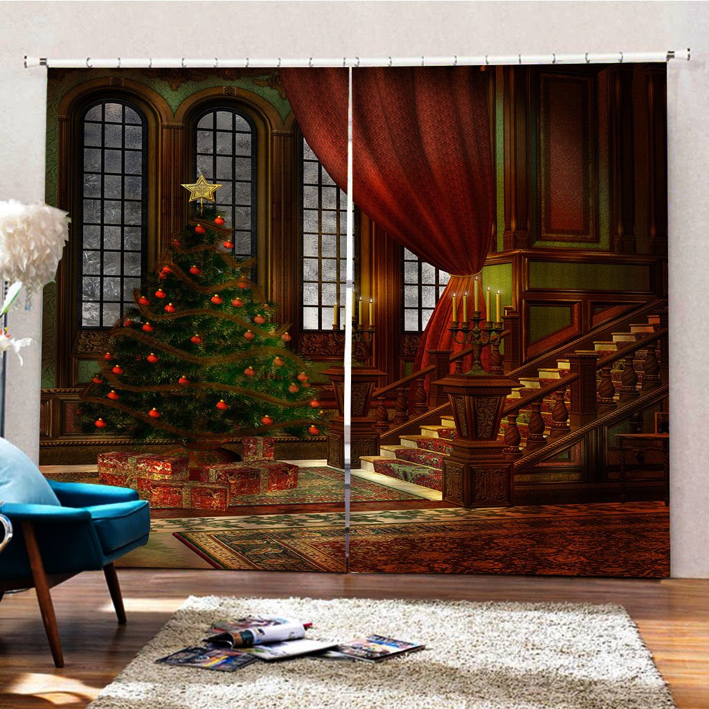 Christmas Classic 3D HD Print Blackout and Decorative Living Room Curtain - Image 7