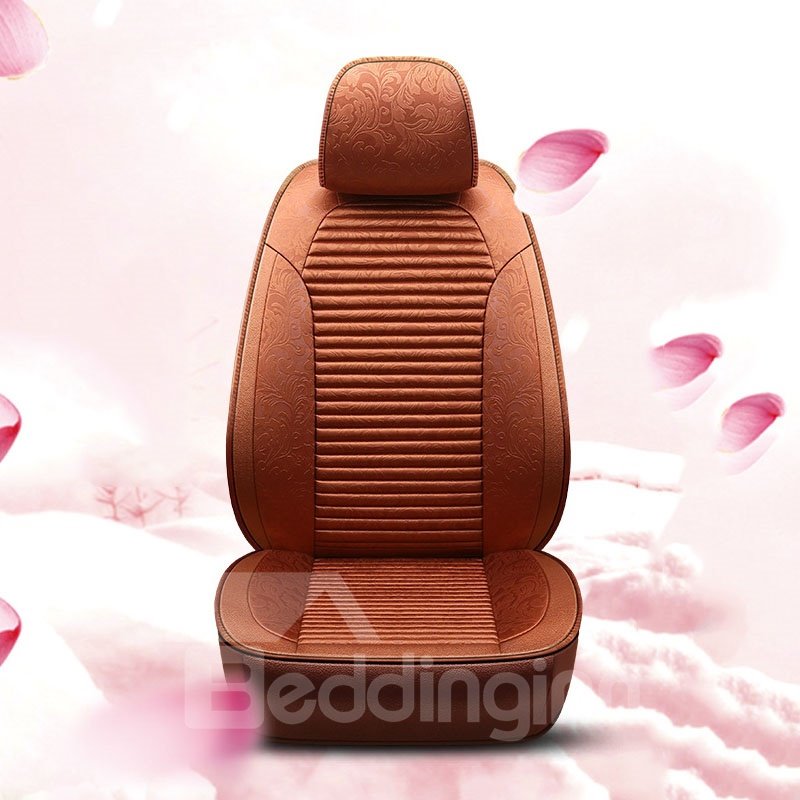 ONE CAR ONE VERSION High Quality Fabric And Leather Material Wear And Scratch Resistance Maple Leaf Printing Pattern 5 Seats Custom Fit Seat Cover