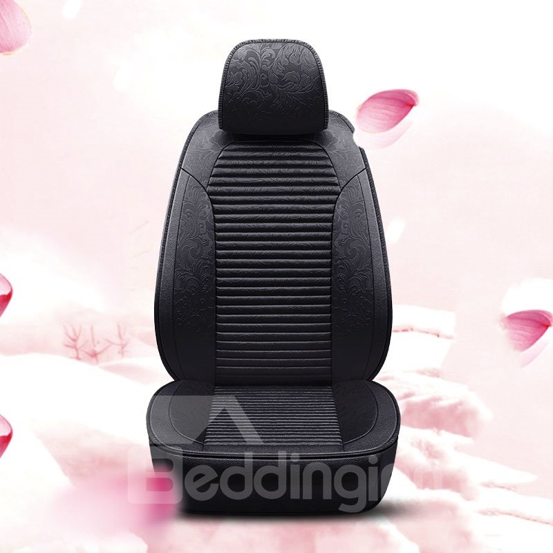 ONE CAR ONE VERSION High Quality Fabric And Leather Material Wear And Scratch Resistance Maple Leaf Printing Pattern 5 Seats Custom Fit Seat Cover - Image 4