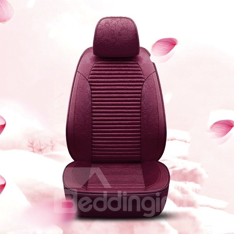 ONE CAR ONE VERSION High Quality Fabric And Leather Material Wear And Scratch Resistance Maple Leaf Printing Pattern 5 Seats Custom Fit Seat Cover - Image 5