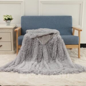 Solid Colour Soft and Fluffy Double Layer Throw Blanket Plush Bed Blanket 5 Colors Options