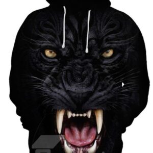 Realistic 3D Black Leopard Print Cool Pullover Hoodies Sweatshirts