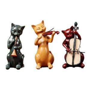 Cat Band With Instruments Retro Cat Decoration Wine Cabinet Cute Decoration 3 Together