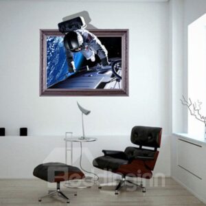 Creative Amazing Astronaut in Space Print 3D Wall Sticker