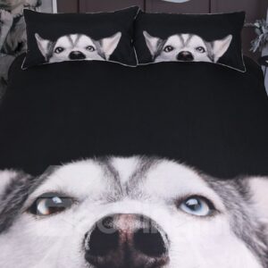Siberian Husky 3-Piece 3D Animal Printed Bedding Sets/Duvet Cover Sets