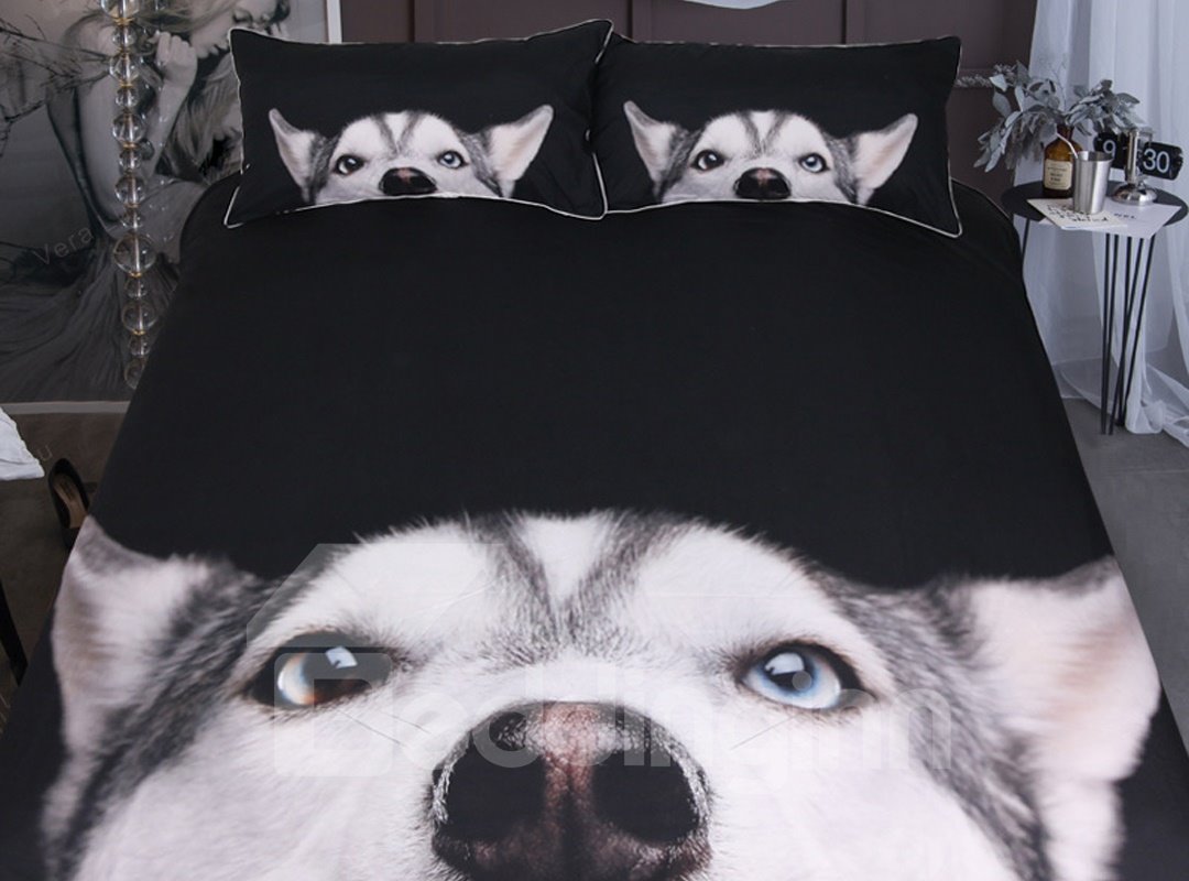 Siberian Husky 3-Piece 3D Animal Printed Bedding Sets/Duvet Cover Sets - Image 4