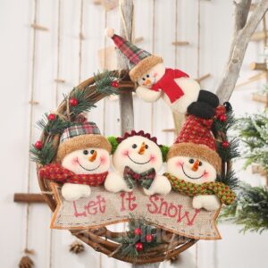 Father Christmas Snow Man Rattan Garlands Hang Decorations Creative Christmas Gifts