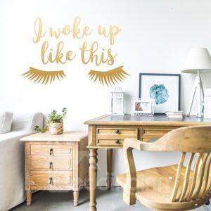 Golden Eyelash Wall Stickers PVC Wall Decoration