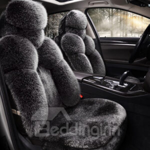 5-Seater Full Coverage Winter Warm Custom Made Cashmere Material Airbag Compatible No Hair Removal Fluffy Soft Universal Fit Seat Cover
