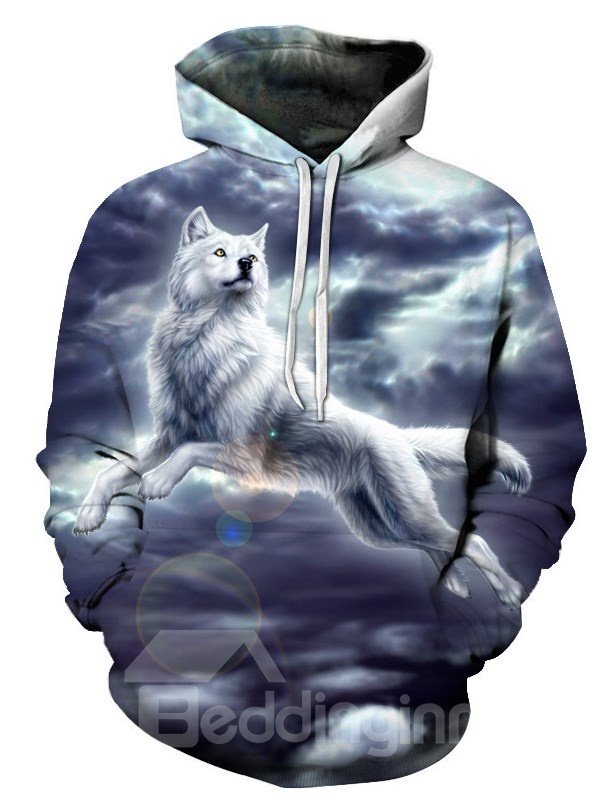 Men's Fashion Novelty Sweatshirts 3D Animal Printed Hoodies with Pocket