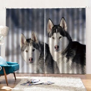 3D Animal Print Blackout and Dust-proof Decorative Curtains for Living Room Bedroom