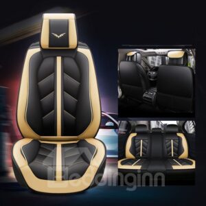 Sport Style 5-Seater Anti-Wrinkle Antiskid Health And Environmental Protection Soft Comfortable Durable Man-Made Leather Universal Fit Seat Cover Suitable For Most 5-Seater Sedan SUV Truck