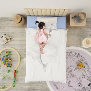 Beluga 4-Piece Duvet Cover Set 3D Animal Print Bedding Set Wear-resistant Breathable High Quality 60s Cotton Satin