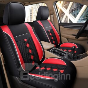 Full Coverage Man-Made Leather And Ice Silk Material Soft Comfortable Universal Single Seat Cover Can Be Customized For Seven-Seater Cars 232 Or 223