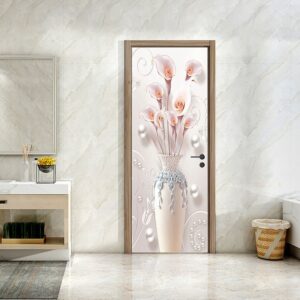 3D Vase Door Wall Sticker Decal Self Adhesive Mural Home Bedroom Decor
