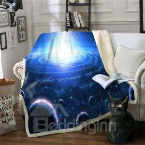 3D Galaxy Thick Warm Blanket Flannel Blankets Air Conditioning Fleece Blankets