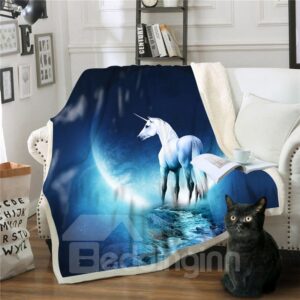 3D Unicorn Thick Warm Blanket Flannel Blankets Air Conditioning Fleece Blankets