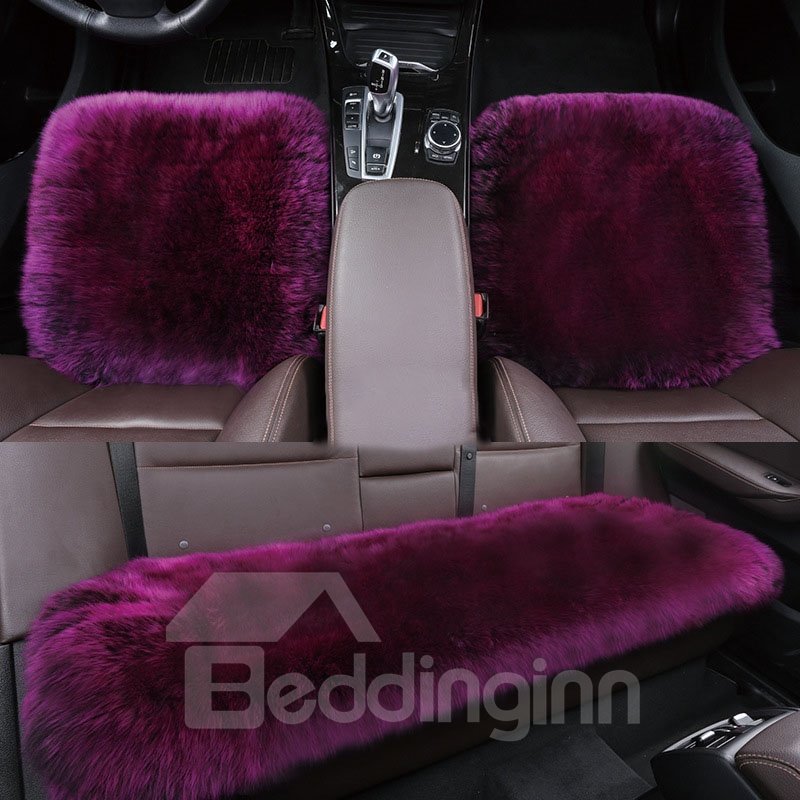 Do Not Fade Do Not Lose Hair Soft Comfortable And Warm Winter Short Plush Wool Car Cushion Small Square Seat Cushion Three-Piece Set No Back Cushion