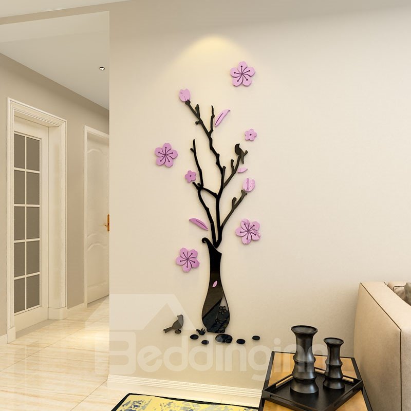 3D Plum Flowers Acrylic Vase Wall Stickers Living Room Bedroom TV Wall Background 3D Creative Wall Decoration - Image 13