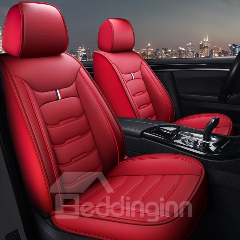 5 seaters Car Seat Cover Cushions Waterproof Faux Leather Automotive Vehicle Cover Front and Rear Split Bench Protection Universal Fit for SUV Sedan Pick-up Truck