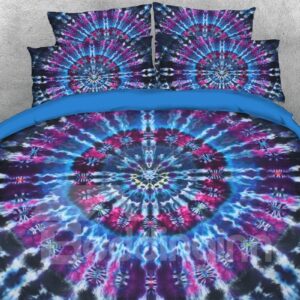 Tie-dye Pattern Ethnic Style 3D Duvet Cover Set 4-Piece Bedding Set Soft Warm