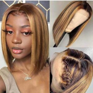 Straight Lace Front Cap Human Hair 150% 12 Inches Wigs