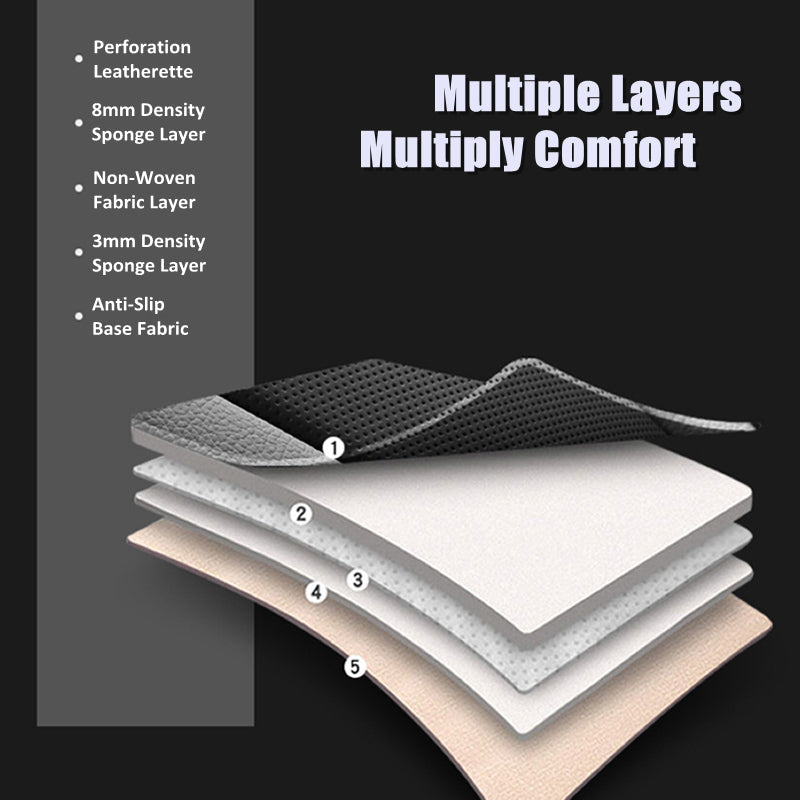 Sport Theme Car Seat Cover for 5-Seater Sedan SUV, Universal Fit Microfiber Leather Full Set Cushion Covers - Image 6