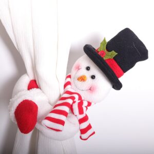 Christmas Curtain Buckle Tieback Santa Snowman Curtain Tiebacks Holdback Fastener Buckle Clamp Window Decorations Christmas Ornaments Home Holiday Decor
