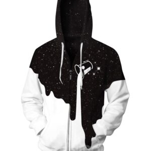 Long Sleeve White Milk Pour Pattern 3D Painted Hoodie