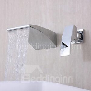 New Arrival Single Handle Widespread Waterfall Wall Mount Faucet