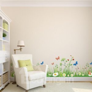 Green Grass Printed PVC Waterproof Eco-friendly Baseboard Wall Stickers