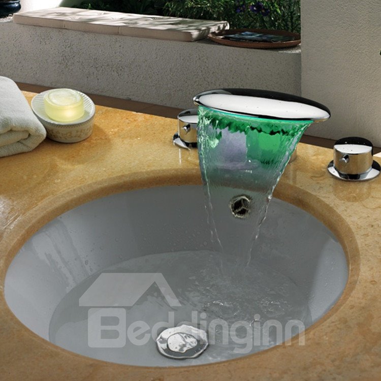 LED Color Changing Elliptic Head Bathroom Sink Faucet