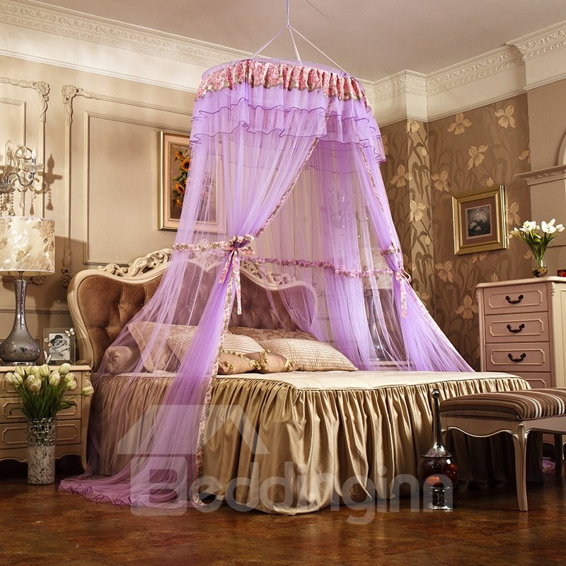 Princess Style Round Lace Dome Polyester Hanging Bed Nets/Canopy - Image 2