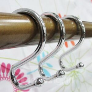 Universal S Shaped 12-Pack Shower Curtain Hooks