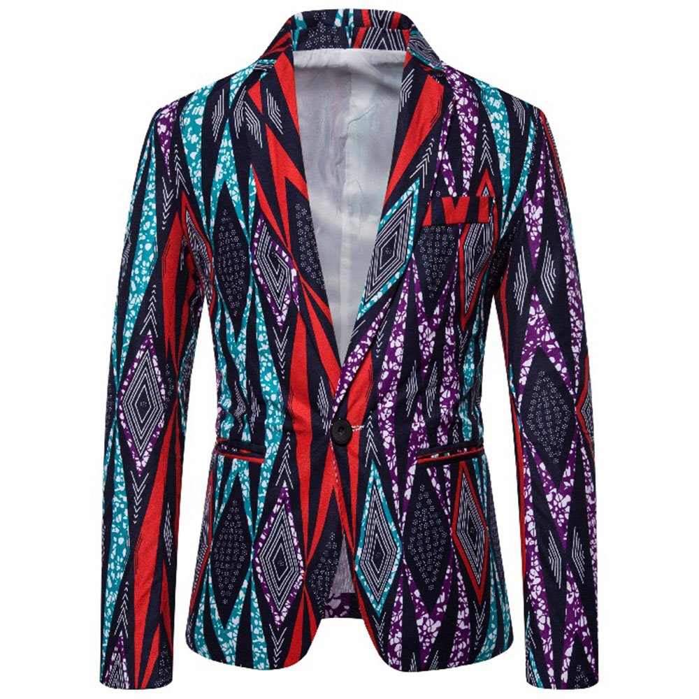 3D Bright Ethnic Style Printting Men's Suit Jackets Casual Long Sleeve Slim Fit Single-Breasted One Button Leisure Blazer Coats Suitable for Party Festival Daily - Image 29