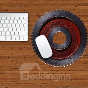 3D Gear Black Red Pattern Removable Mouse Pad Desk Stickers