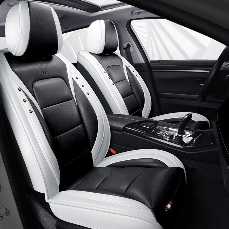 Sport Style 360¡ã Full Enclosure Design Skin-Friendly Leather Wear-Resistant And Durable Three-Dimensional Fullness Airbag Compatible 5-Seater Universal Fit Seat Covers for SUV Sedan Pick-up Truck